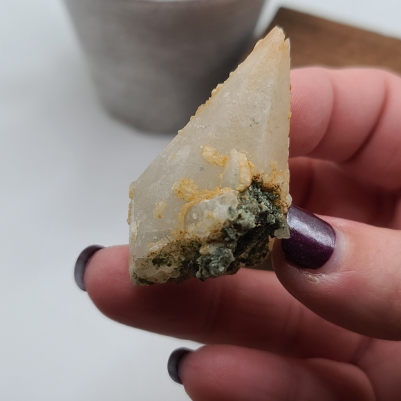 Rhodochrosite Covered Dogtooth Calcite Point Mineral Specimen from Bulgaria - Picture 4 of 4